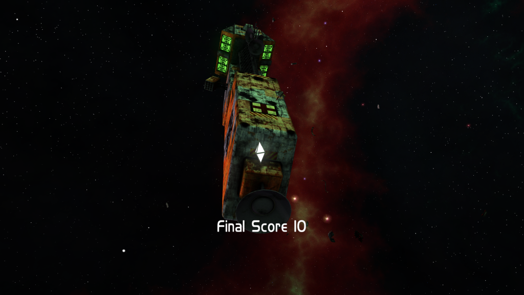 An image of the final score from a mission